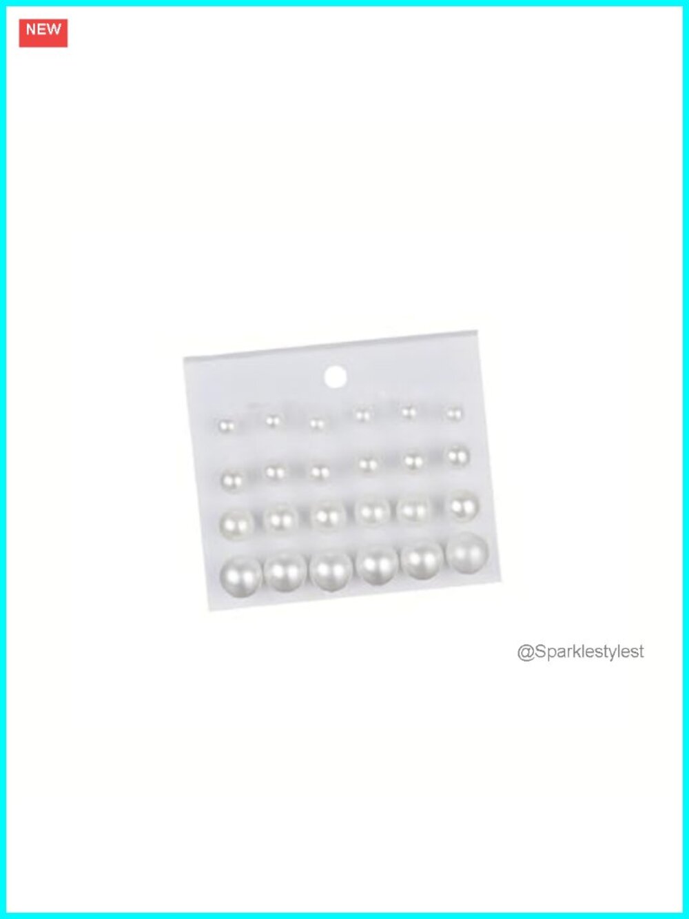 Hypoallergenic Stainless Steel Pearl Stud Earrings 12 Pairs Push Back Set